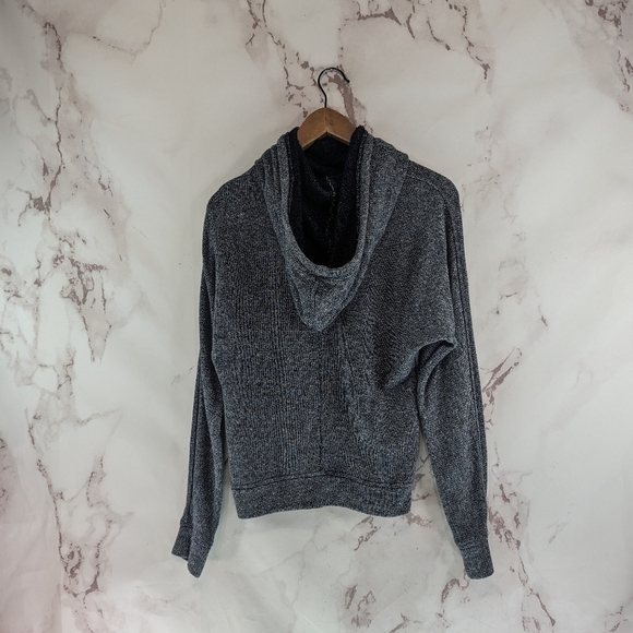 Aritzia TNA Hoodie Womens XS Blue Pullover Heathered Terry Sweater Funnel Neck - Picture 5 of 12